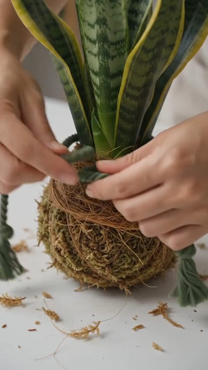 Sansevieria en Kokedama